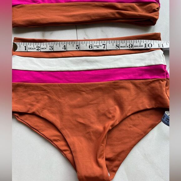 New l*space rebel Portia stripe amber high waist bikini set - Picture 7 of 8